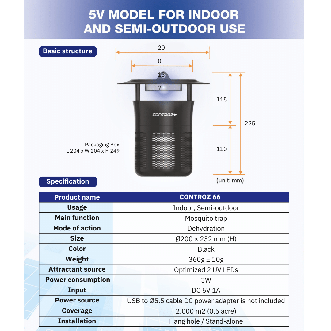 Controz66 Insect Trap Violeds UV Technology
