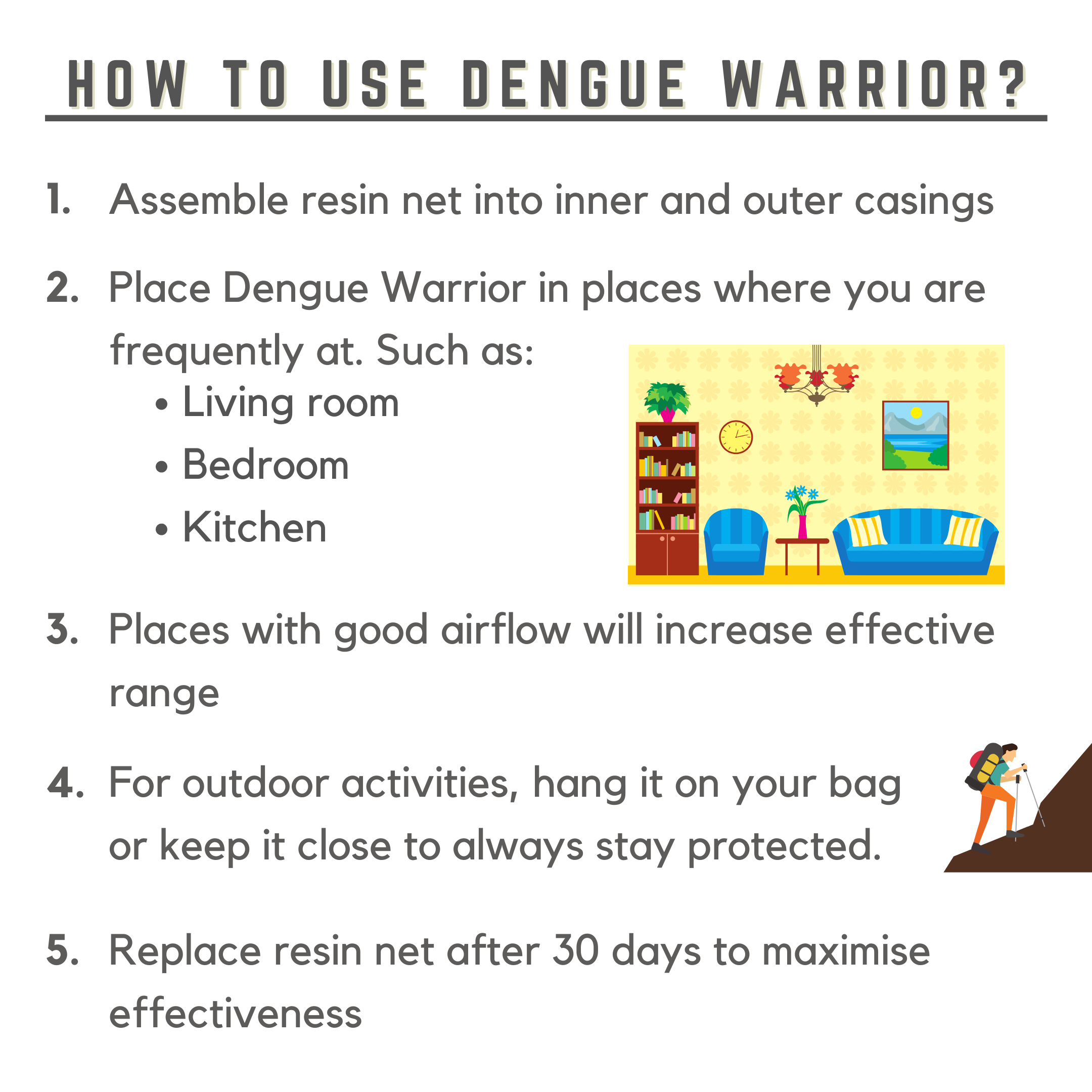 Dengue Warrior Mosquito Repellent Resin Net